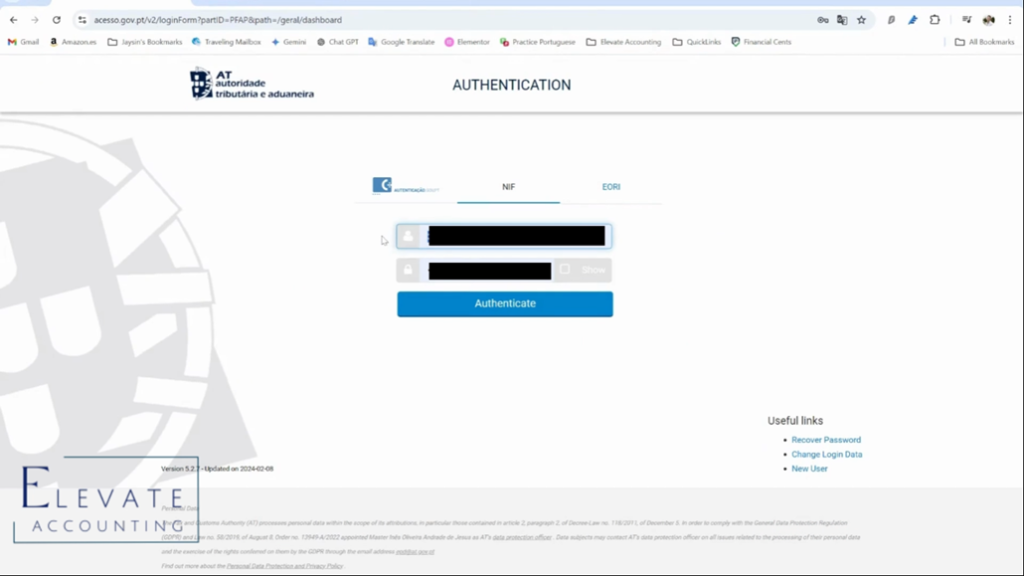 Go to the Finance Portal website to log in