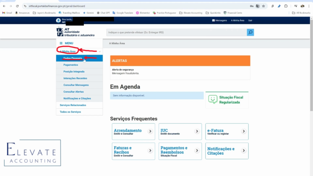 Click NIF and input your username and your password. Note: Your username is your NIF.